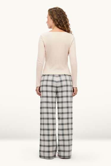 Dames - Pyjama - crème wit