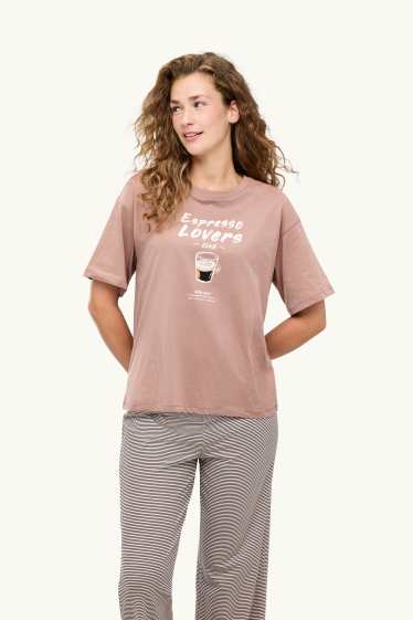 Femei - Pijama - maro deschis