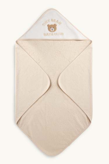 Bébés garçons - Ours en peluche - serviette de toilette bébé à capuche - 80 x 80 cm - crème