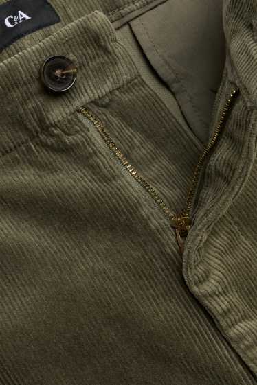 Hommes - Chino en velours côtelé - regular fit - vert foncé