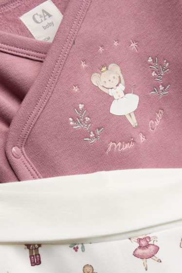 Bébés filles - Ballerine - tenue de Noël nouveau-né - doublée de peluche - blanc / rose