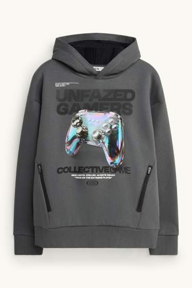 Children Boys - Gamer - hoodie - dark gray