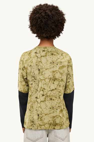 Enfants garçons - Haut à manches longues - à motif - look 2-en-1 - vert