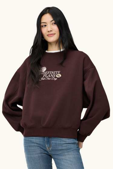 Femmes - Sweat Oversize - marron foncé
