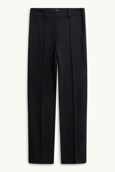 Femei - Pantaloni de stofă - talie medie - tapered fit - negru