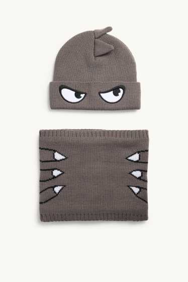 Nen - Conjunt - gorra i bufanda tubular - 2 peces - gris