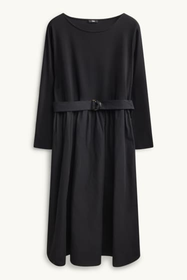 Donna - Vestito fit & flare con cintura - nero