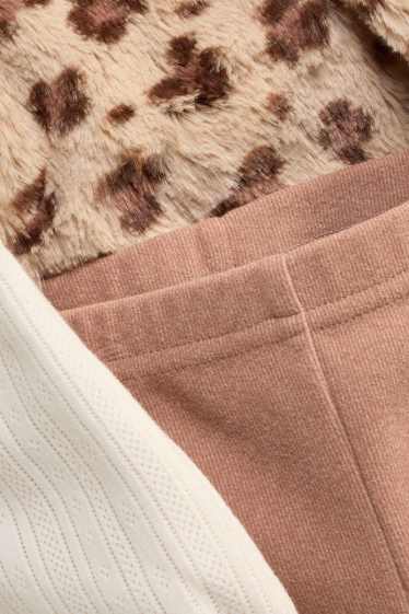 Bébés filles - Léopard - tenue bébé - 3 pièces - blanc crème
