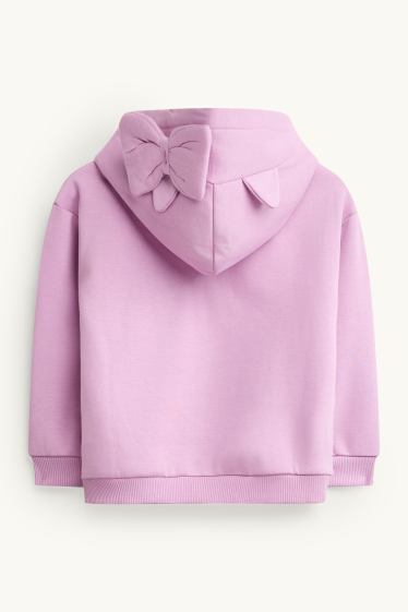 Děti - dívky - Hello Kitty - mikina s kapucí - s lesklou aplikací - fialová