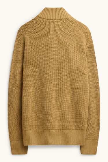 Men - Cardigan - mustard yellow