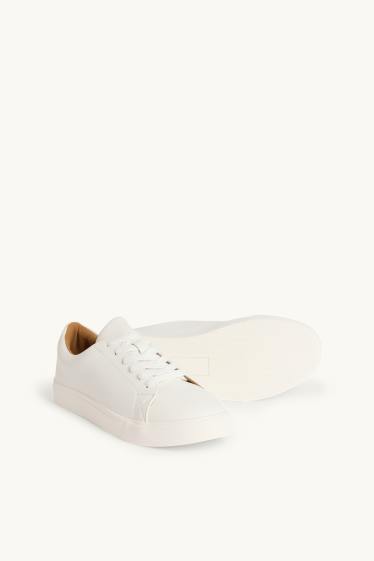 Herren - Sneaker - Lederimitat - cremeweiss
