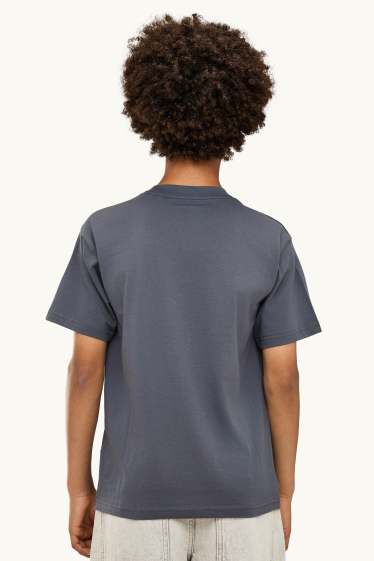 Kinder Jungen - Minecraft - Kurzarmshirt - Glanz-Effekt - dunkelgrau