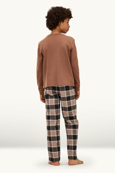 Kinder Jungen - Pyjama - 2 teilig - hellbraun