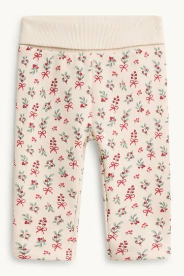 Baby Mädchen - Rentier - Baby-Weihnachts-Outfit - plüschgefüttert - 3 teilig - cremeweiss