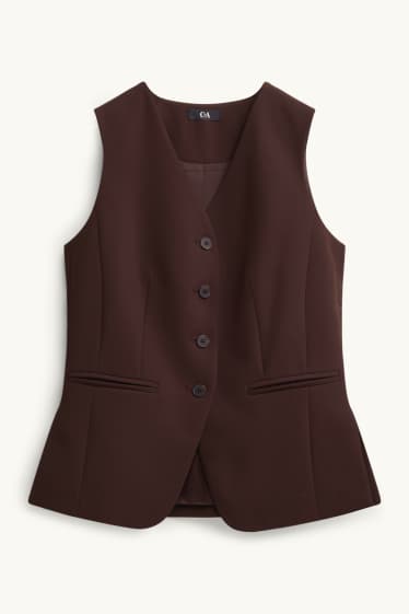 Donna - Gilet business - regular fit - marrone scuro