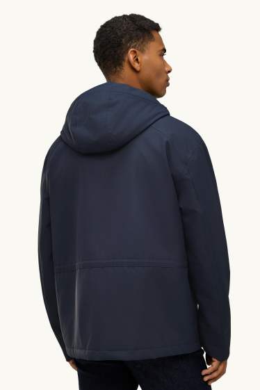 Hommes - Veste de sport avec capuche - doublée - imperméable - bleu foncé