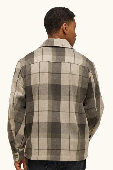 Hommes - Veste-chemise - relaxed fit - à carreaux - beige / marron