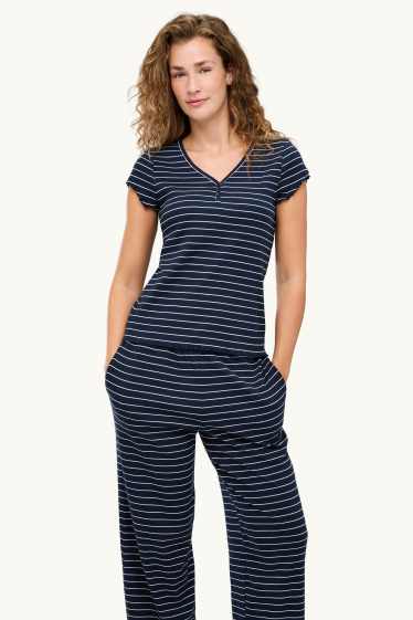 Dona - Pijama - de ratlles - blau/blanc