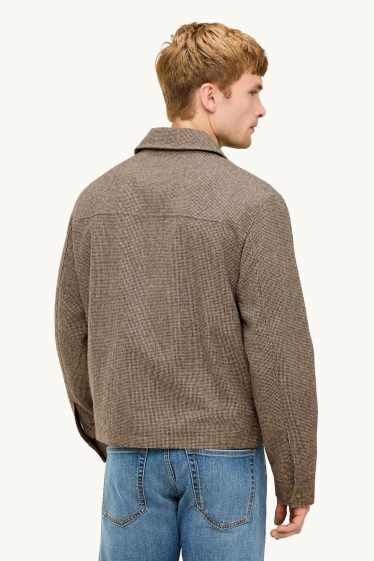 Herren - Hemdjacke - Relaxed Fit - Kent - kariert - beige / braun