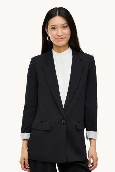 Damen - Longblazer - Regular Fit - schwarz