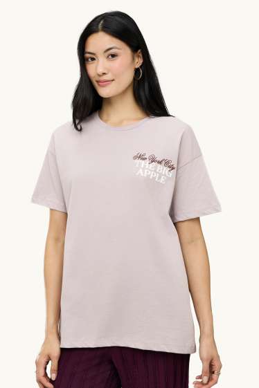 Dames - T-shirt - oversized - lila