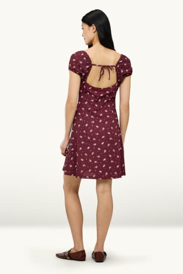 Women - A-line dress - floral - bordeaux
