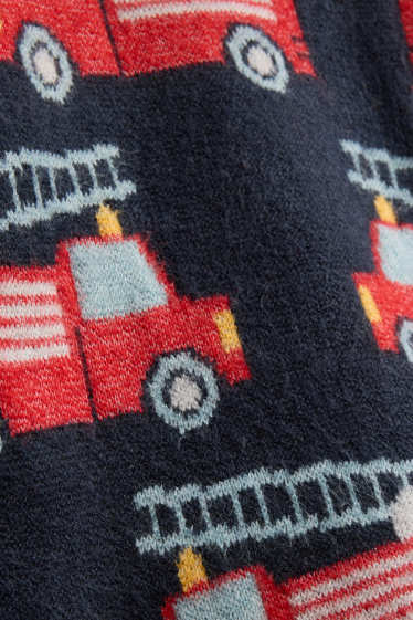 Kinder Jungen - Feuerwehrauto - Pullover - rot / schwarz