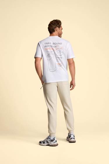 Herren - T-Shirt - Relaxed Fit - weiß / grau