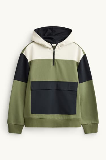Bambini - Felpa con cappuccio - verde