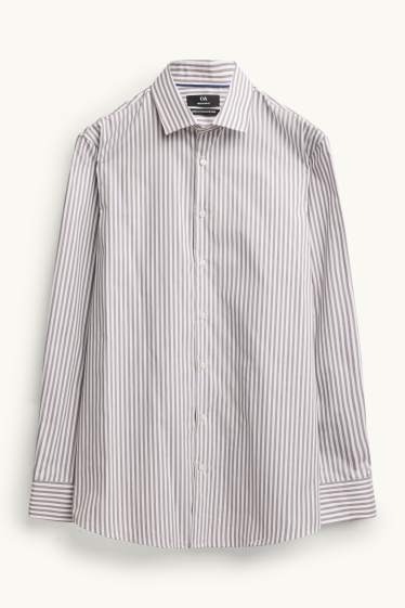 Uomo - Camicia - regular fit - collo all'italiana - a righe - grigio