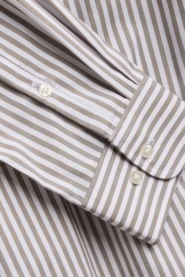 Uomo - Camicia - regular fit - collo all'italiana - a righe - grigio