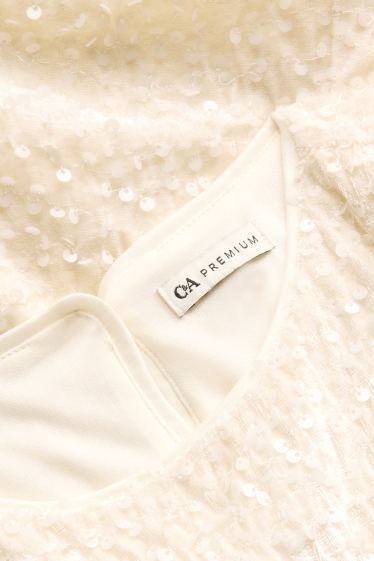 Children Girls - Sequin top - shiny - cremewhite
