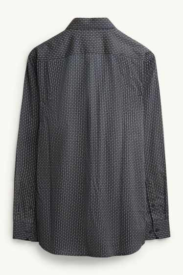 Hommes - Chemise - regular fit - col kent - à motif - bleu foncé