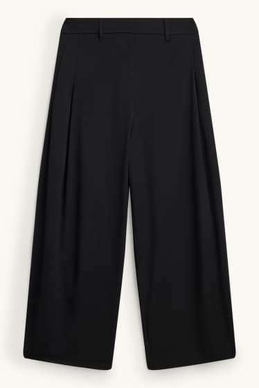 Dames - Pantalon - high waist - barrel leg - zwart