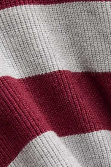 Bambine - Maglione - a righe - grigio / rosso scuro