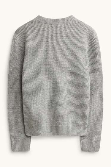 Kinder Mädchen - Pullover - grau-melange