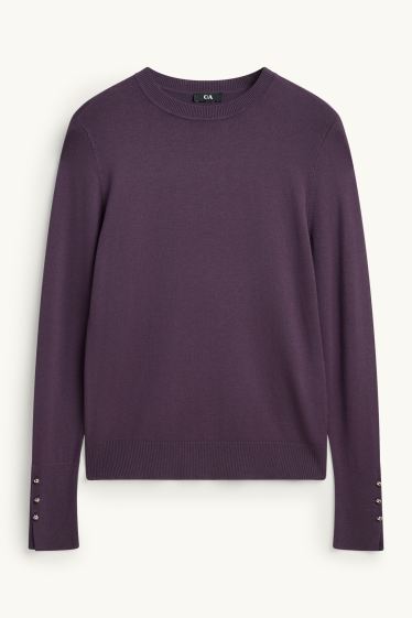 Damen - Feinstrick-Pullover - lila