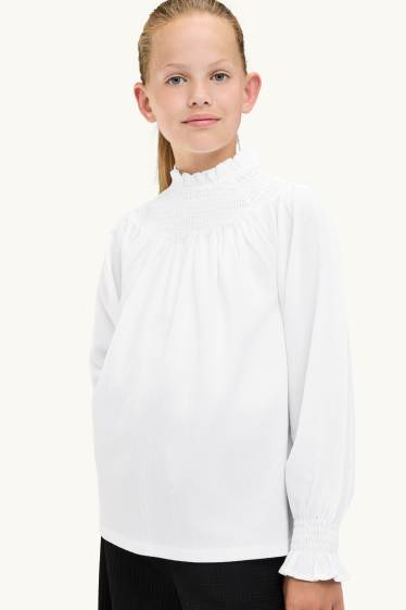 Enfants filles - Chemisier en gaze de coton - blanc