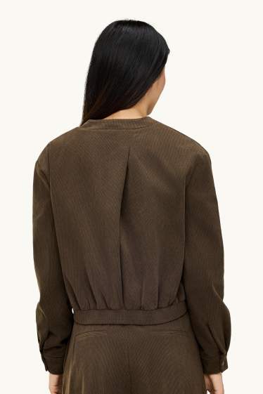 Femmes - Blazer en velours côtelé - relaxed fit - marron foncé