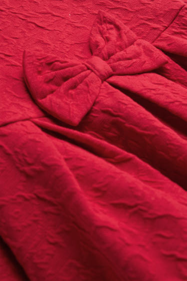 Neonate - Fiocchetto - vestito per neonate - tessuto tramato - rosso
