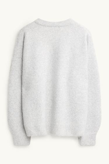 Damen - Weihnachtspullover - grau