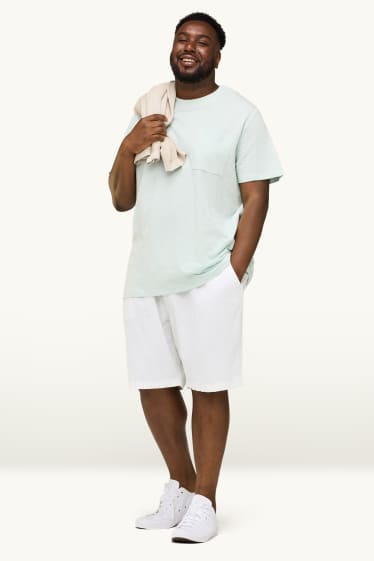 Herren - Shorts - Leinen-Mix - weiß