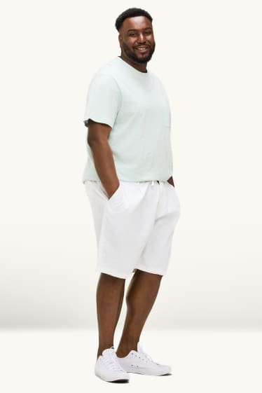 Herren - Shorts - Leinen-Mix - weiß