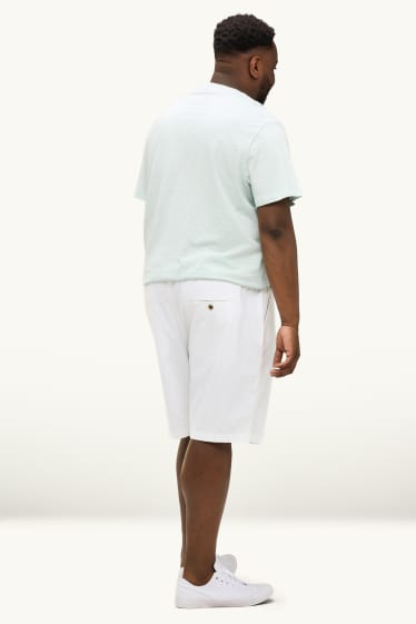 Herren - Shorts - Leinen-Mix - weiß