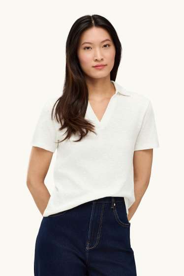 Women - Polo shirt - regular fit - white