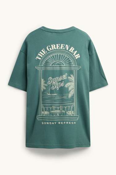Bărbați - Tricou - relaxed fit - structurat - verde