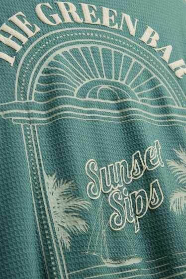 Bărbați - Tricou - relaxed fit - structurat - verde