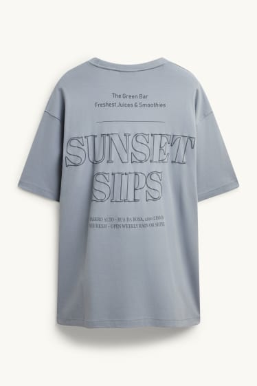Pánské - Tričko - relaxed fit - šedá