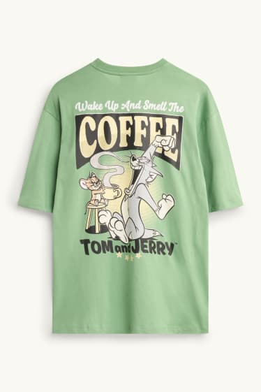 Hommes - T-shirt - Oversize - Tom et Jerry - vert