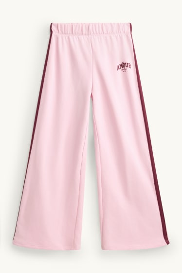 Copii - Fete - Set - hanorac, top și pantaloni de trening - 3 piese - roz deschis